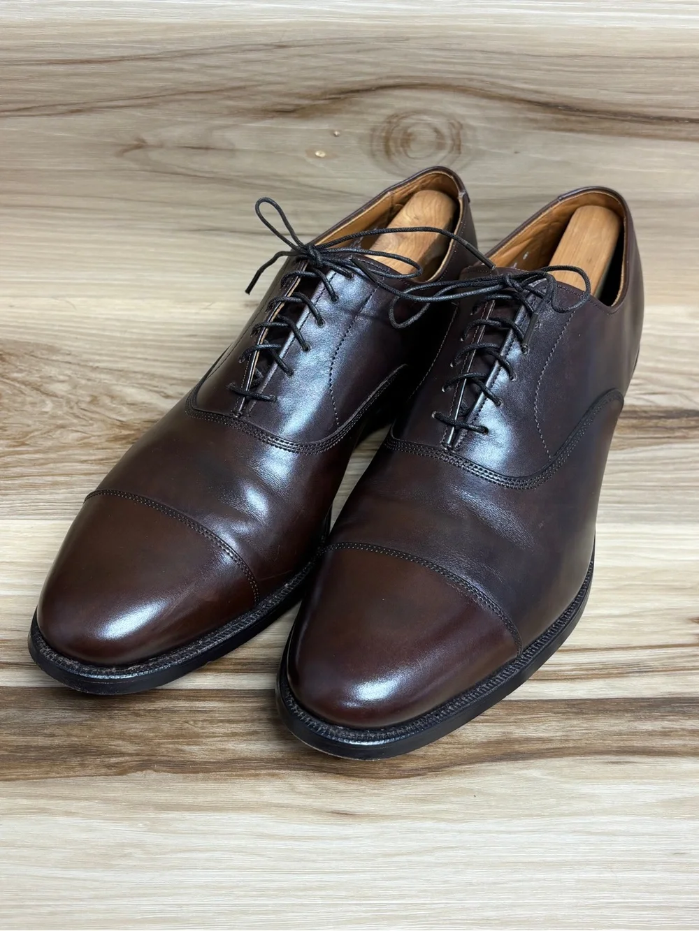 Allen Edmonds Signature Park Avenue cap toe burgundy/brown size 12B